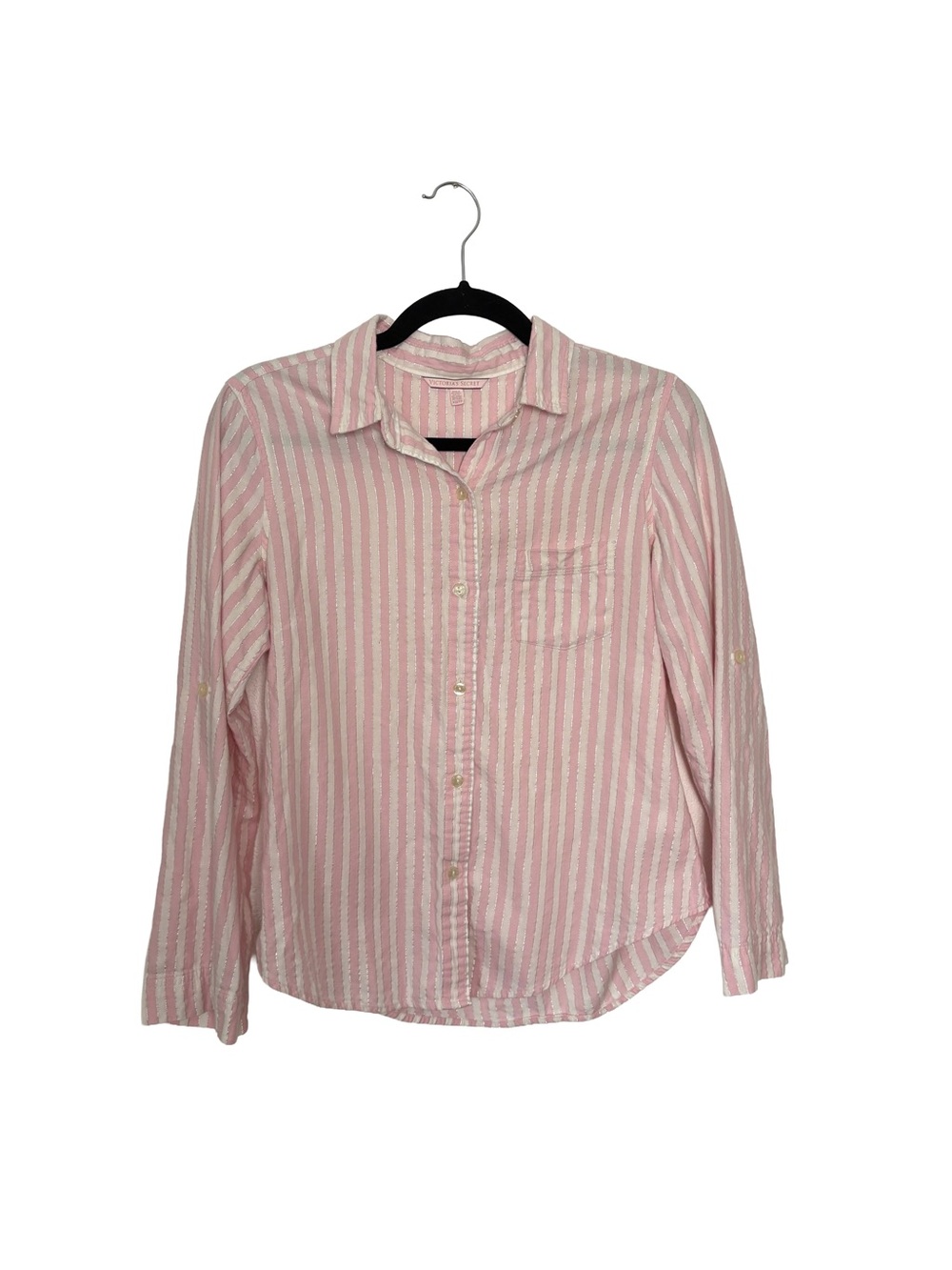 Classic Y2K Victoria Secret Pink Stripe Button-Down Shirt